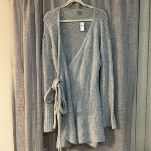 Aerie Alpaca Blend Gray Wrap Sweater Dress S